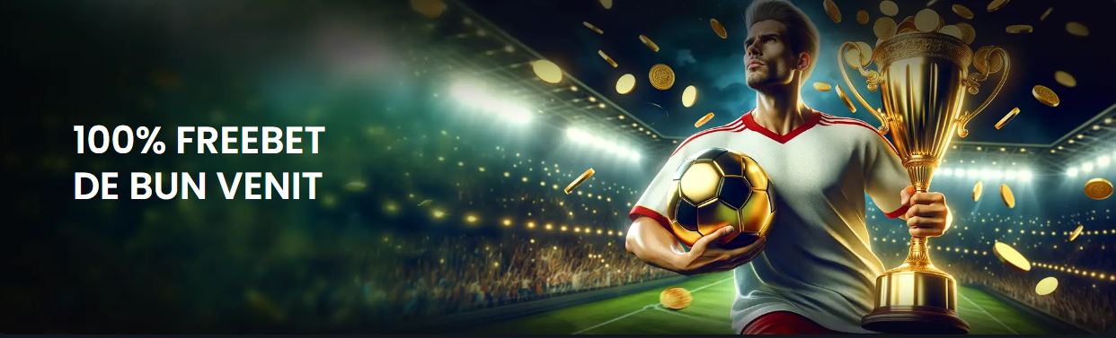 Revendică freebet-ul de bun venit 100% la secțiunea de pariuri sportive